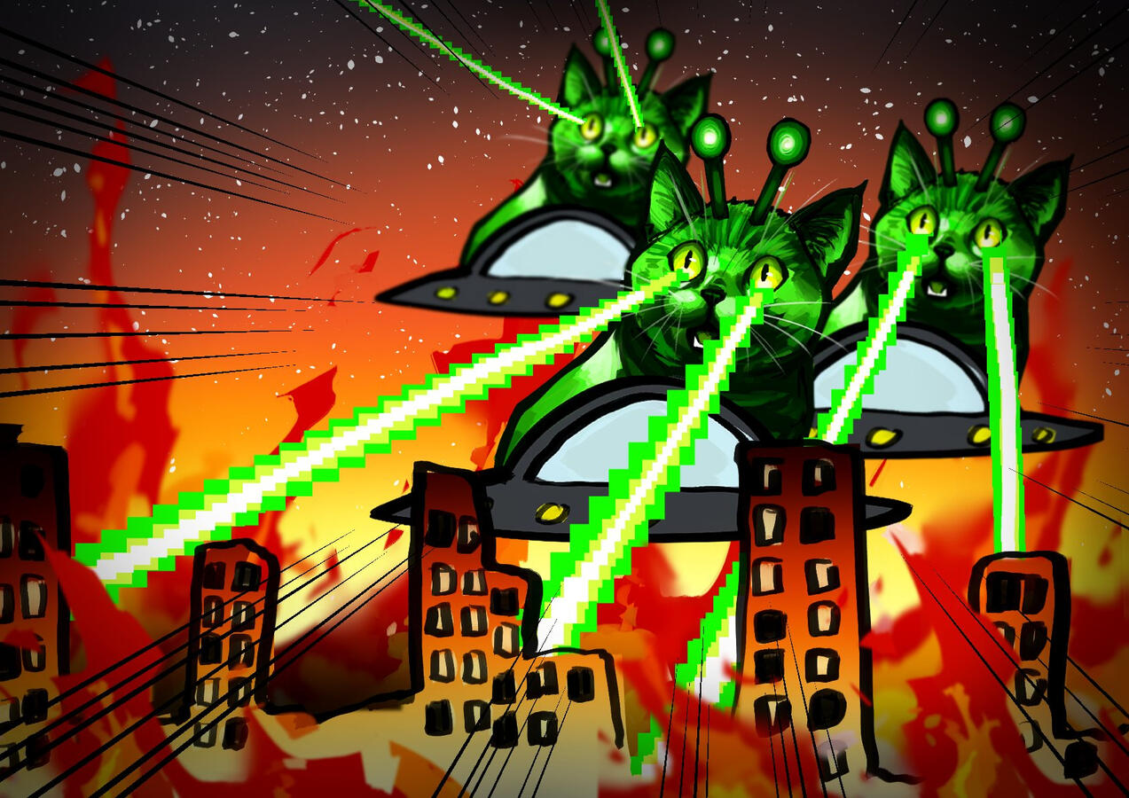 Alien cats attack